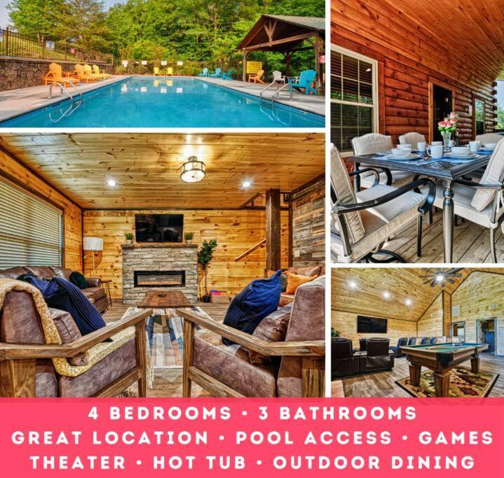 Adventure Retreat/Cabin/Pool+Hot Tub/Game Room+Theater Sevierville Extérieur photo
